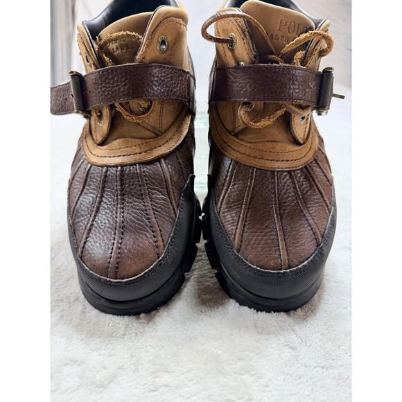 Polo Ralph Lauren VTG Dover III Men 8.5D Brown Leather Duck Boots Weatherproof main image 10